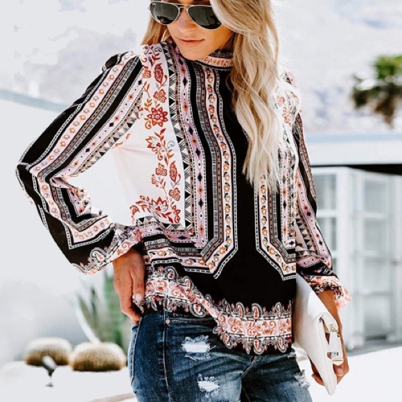 Tops - LAST ONE‼️ Boho Print Blouse - Size L